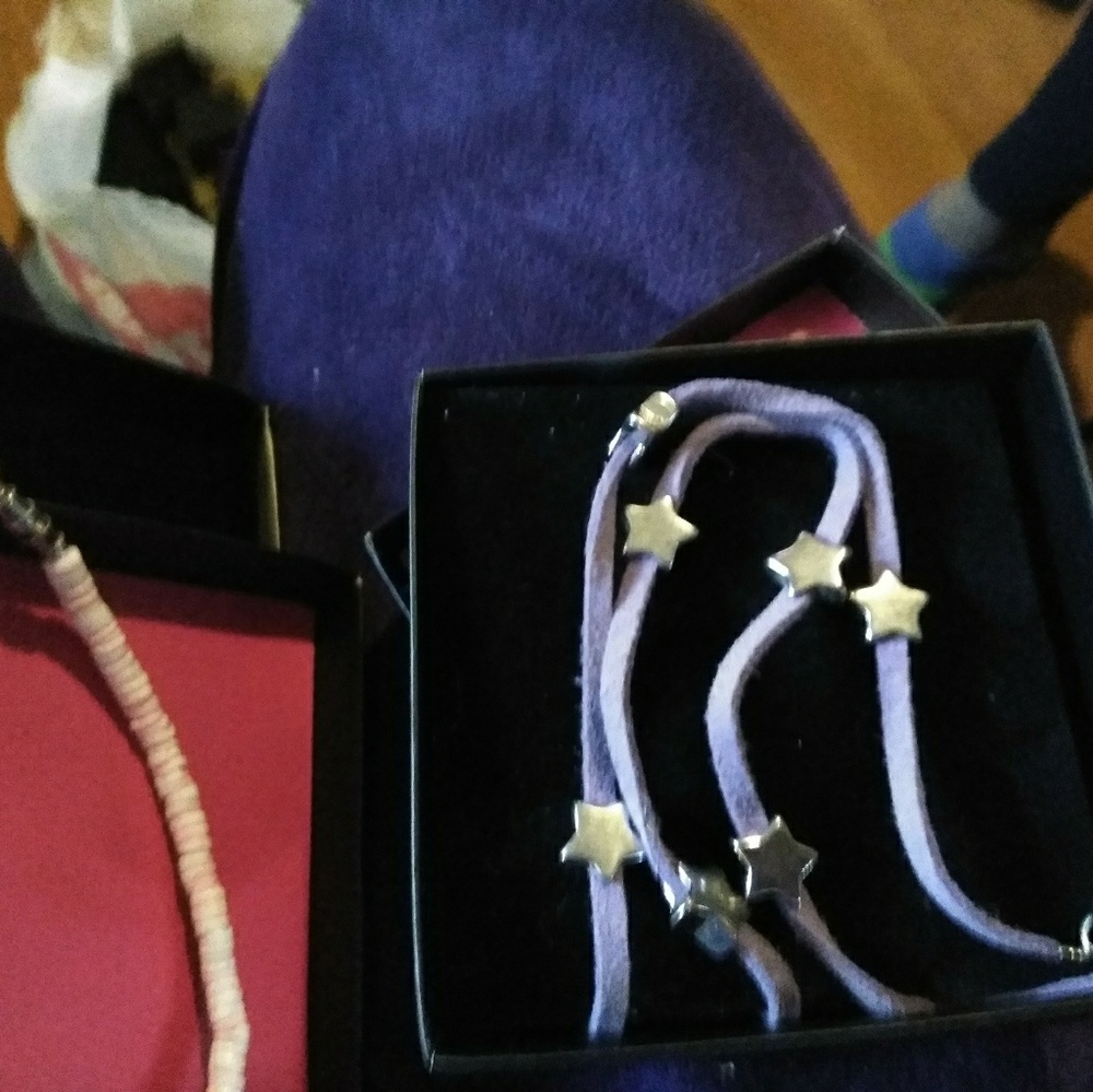 Purple and star necklace